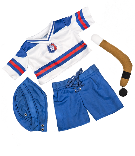 Brown Patches Bear 8 Inch with All-Stars Hockey Uniform – Plush Outfit