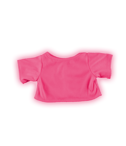 Brown Patches Bear 8 Inch Plush with Bright Pink T-Shirt Outfit