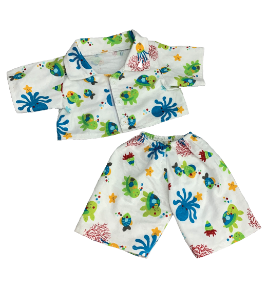 Brown Bear 8 Inch Plush with Sea Friends Pajamas