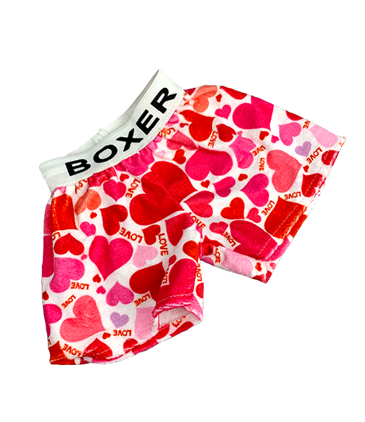 Brown Patches Bear 8 Inch with Love Boxers – Plush Toy Outfit