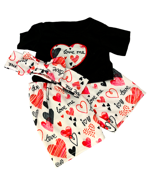 Brown Bear 8 Inch Plush with Funky Hearts Outfit