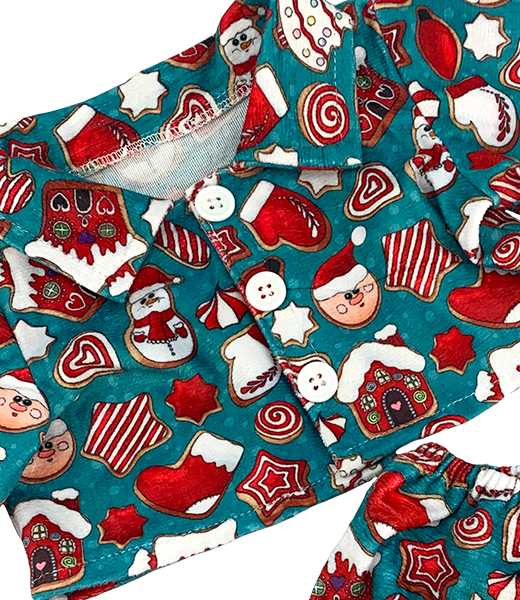 Brown Patches Bear 8 Inch with Gingerbread Pajamas – Holiday Plush