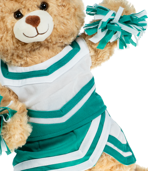 Green and White Cheer Uniform 16 Inch