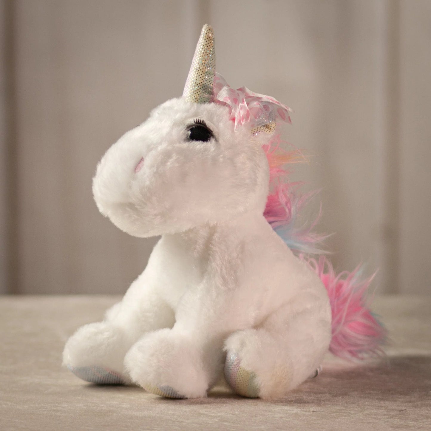 10 Inch White Bella Unicorn - Magical & Soft Plush Toy