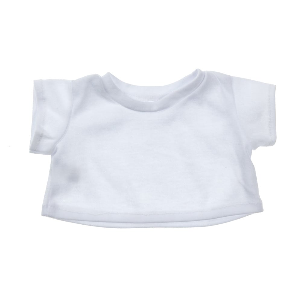 White T-Shirts for Plush Toys (8 Inch) – Pack of 12 Mini Clothes