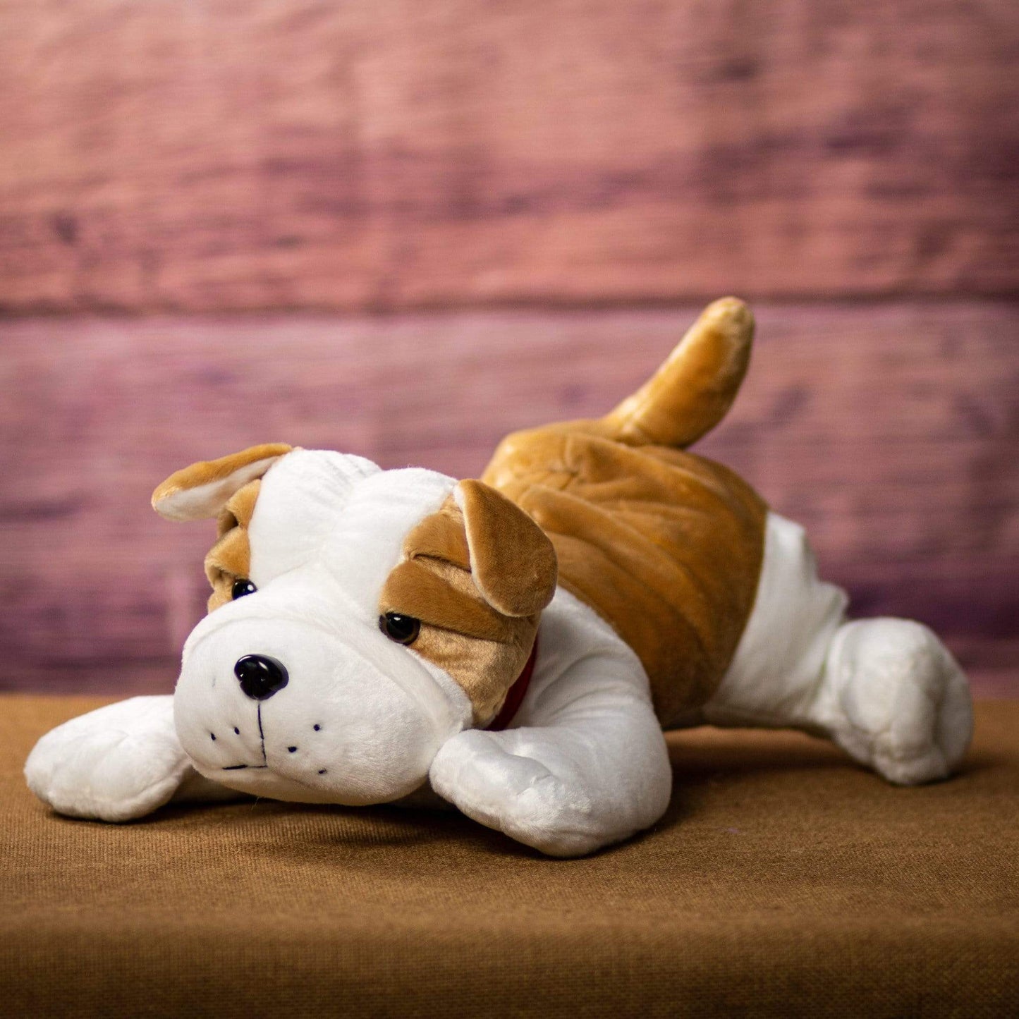 19 Inch Laying Bulldog Plush – Soft Stuffed Dog Toy for Kids