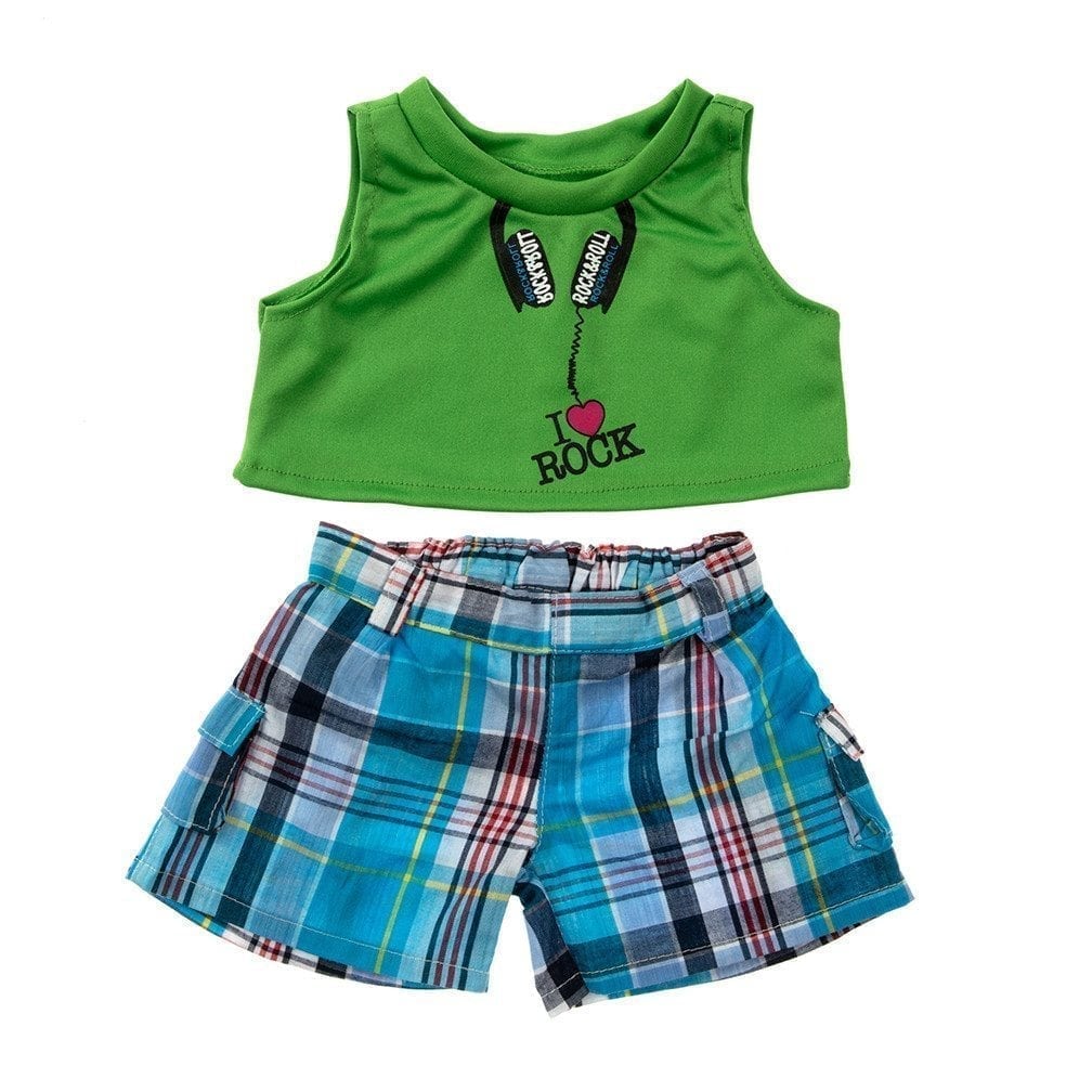 Rock Out Outfit for 16-inch stuffed toy with band tee, pants