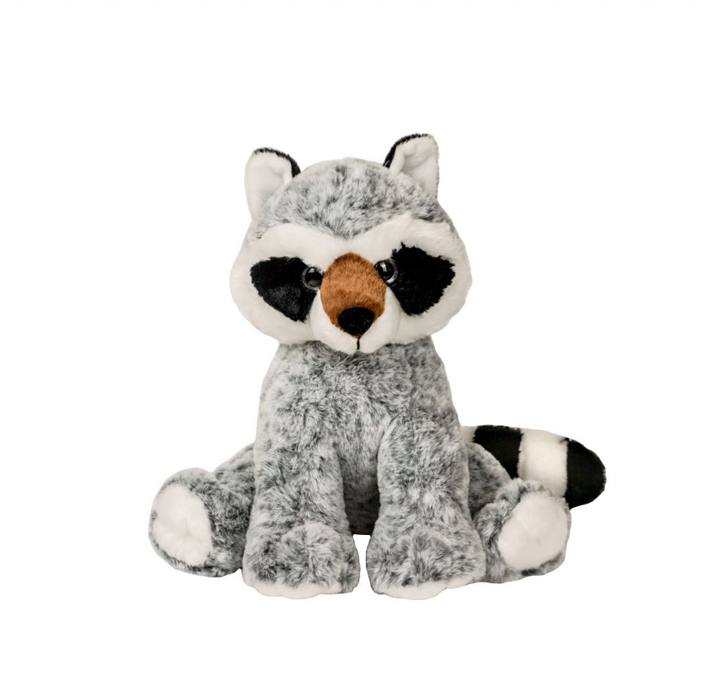 Bandit the Raccoon 16-inch stuffed toy with realistic markings and fluffy tail.