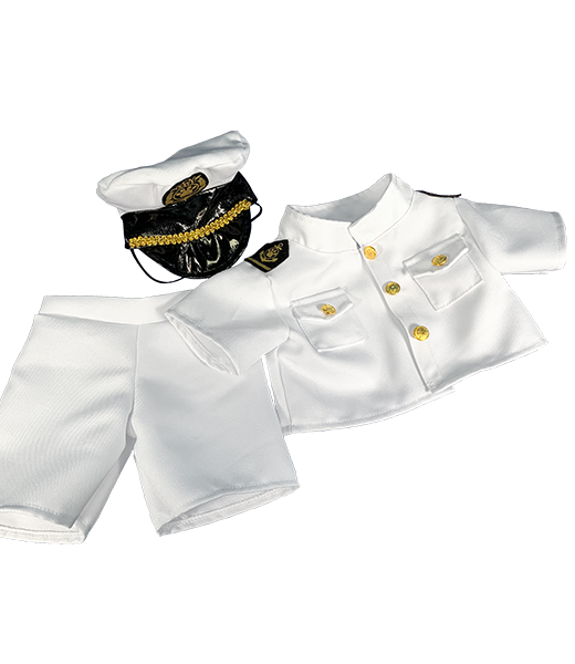 Brown Bear 8 Inch Plush with Navy Whites Uniform