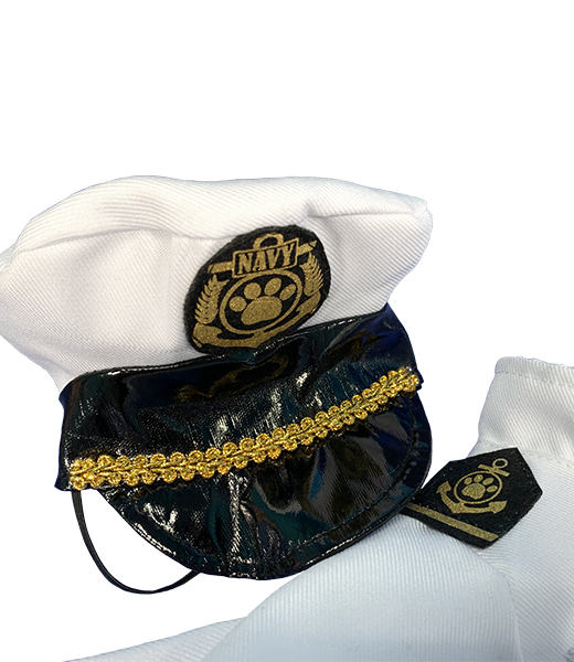 Brown Bear 8 Inch Plush with Navy Whites Uniform