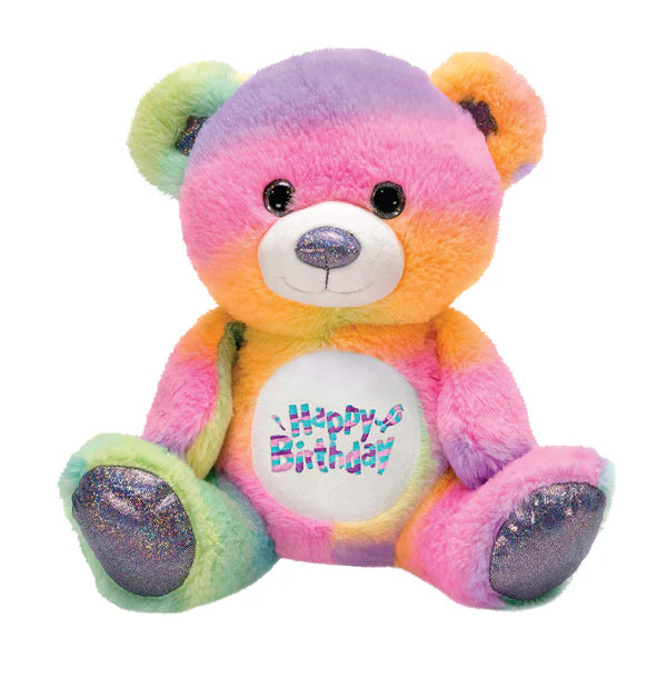 Rainbow Sherbet 10.5 Inch Birthday Bear Plush – Cute Stuffed Animal