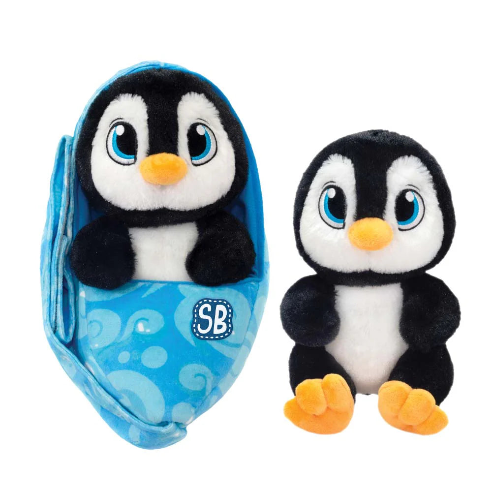 Soft 9.5-Inch Penguin Plush with Sling for Baby Swaddling