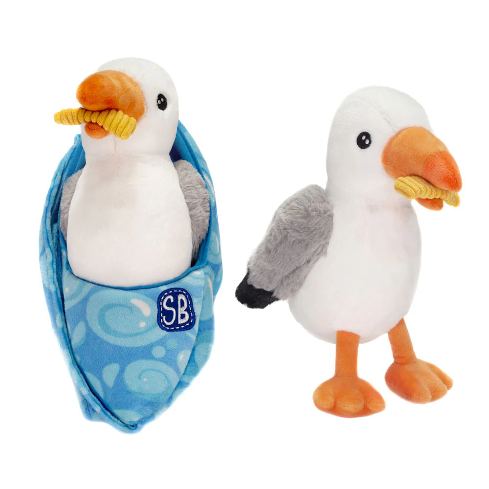 Cuddle Seagull Plush Toy in Sling - 10-Inch Baby Swaddle Companion