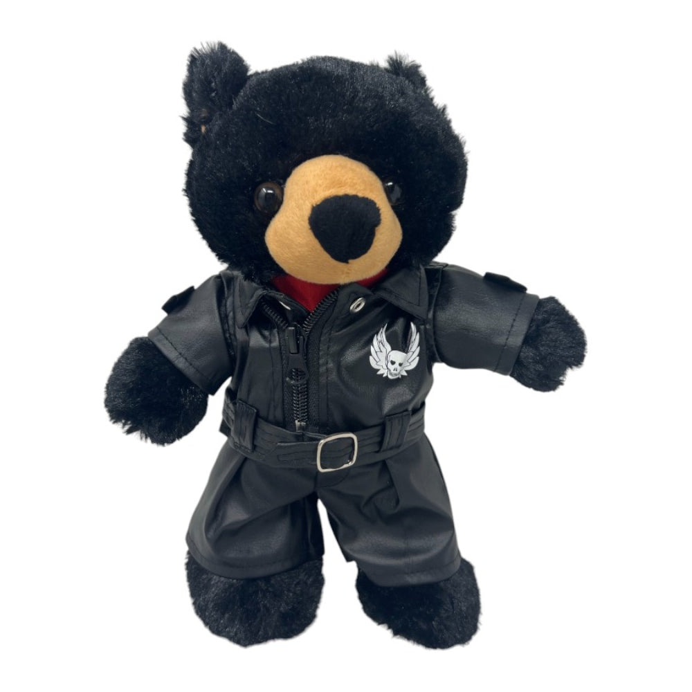 Stuffed Animal Biker Costume – Cool Black Jacket & Pants Set for 16-Inch Plush Toys