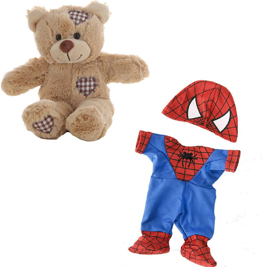 Brown Bear 8 Inch Plush with Spidey Teddy Costume
