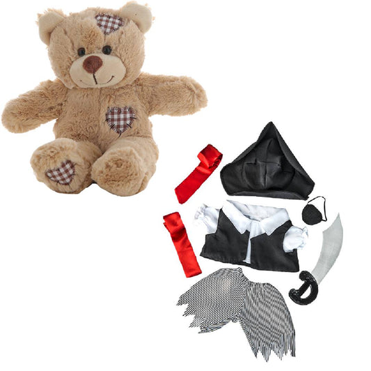 Brown Bear 8 Inch Plush with Pirate Boy Costume & Sword