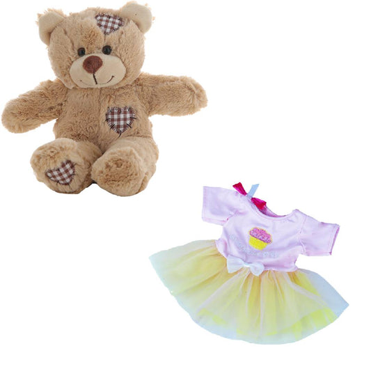 Brown Bear 8 Inch Plush with Birthday Girl Outfit
