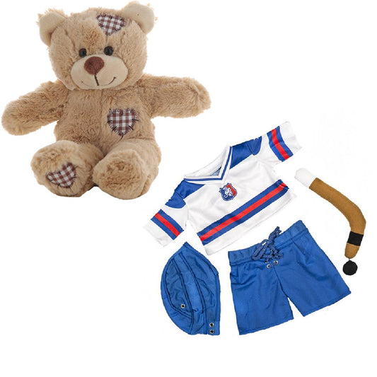 Brown Bear 8 Inch Plush with All-Stars Hockey Uniform 16 Inch