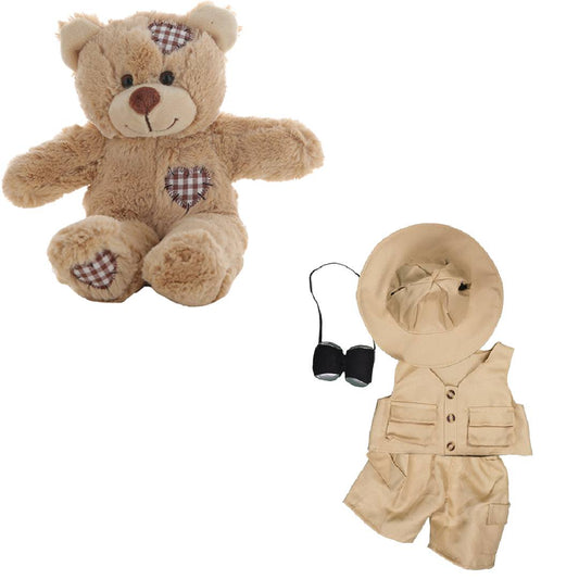 Brown Bear 8 Inch Plush Toy with Safari Explorer Outfit