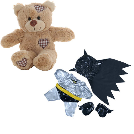 Brown Bear 8 Inch Plush with Bat Boy Costume 16 Inch