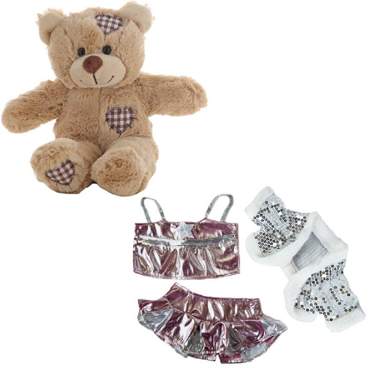 Brown Bear 8 Inch Plush with Glamor Dance Outfit 16 Inch