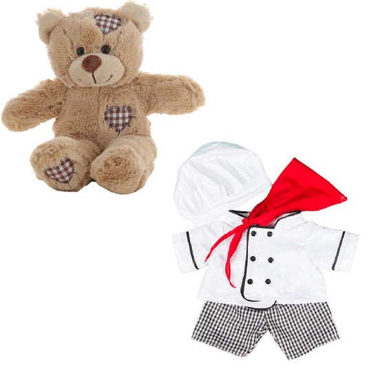 Brown Bear 8 Inch Plush with Chef Outfit 16 Inch