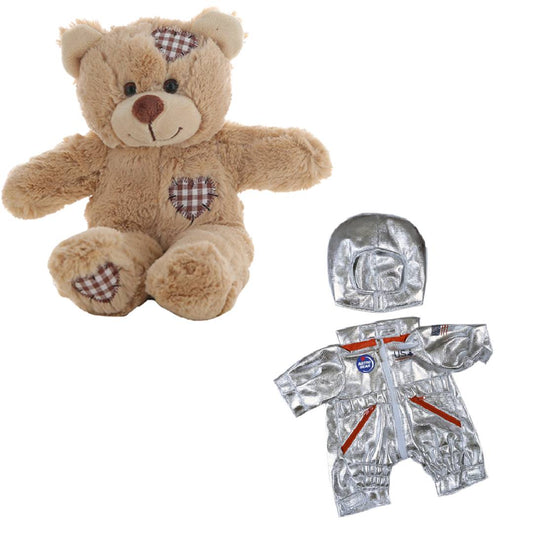 Brown Bear Plush 8 Inch in Astro Bear Space Outfit 16 Inch