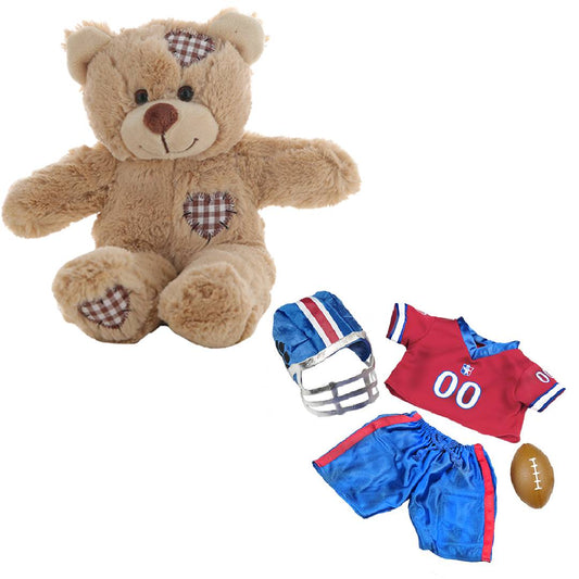 Brown Bear Plush 8 Inch with All-Stars Football Uniform 8 Inch