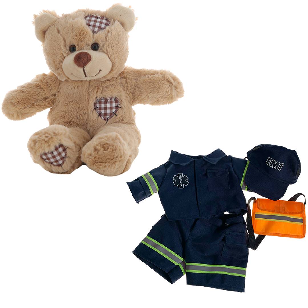 Brown Patches Bear 8 Inch with EMT Uniform – Plush Toy Outfit