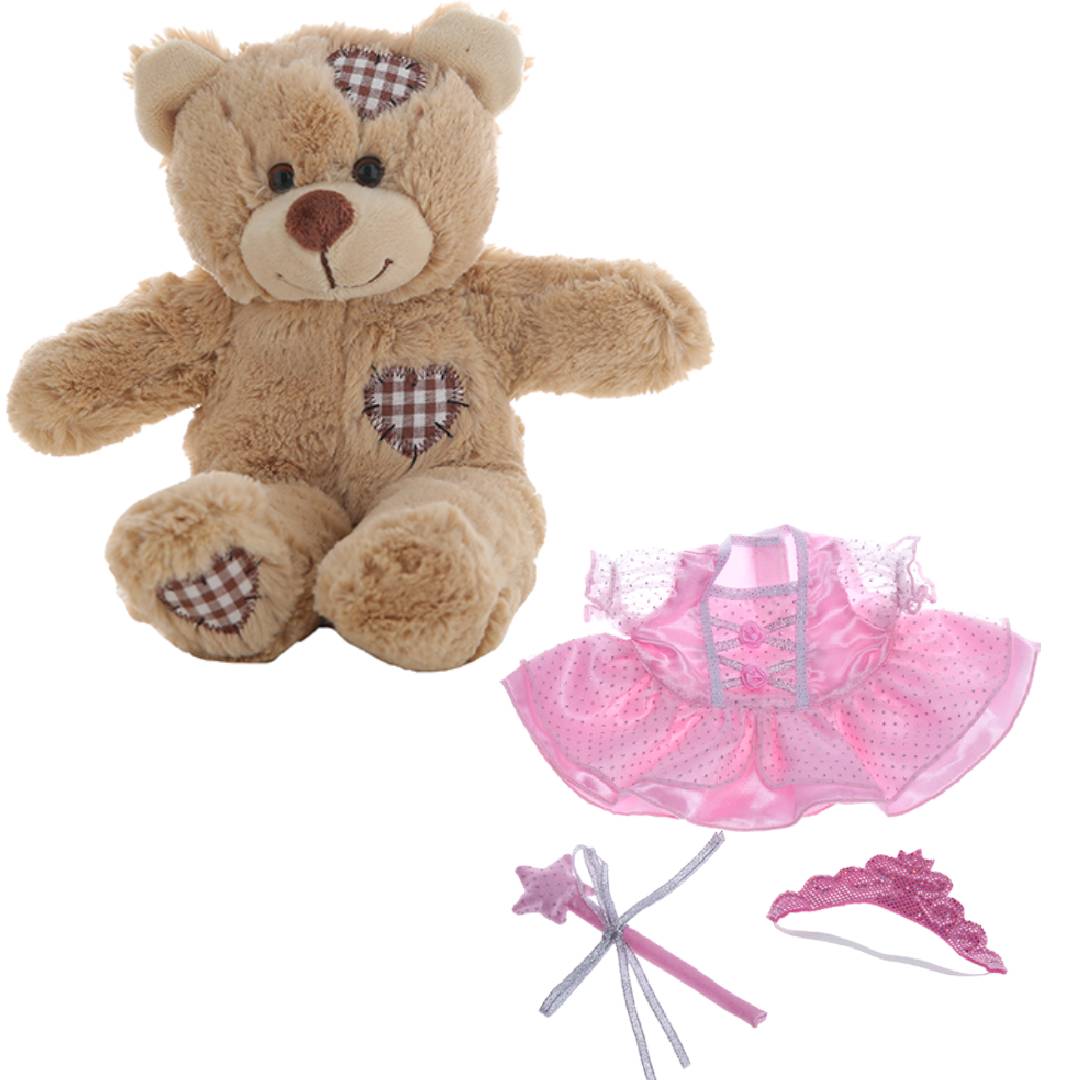 Brown Patches Bear 8 Inch Plush with Fairy Princess Outfit & Tiara
