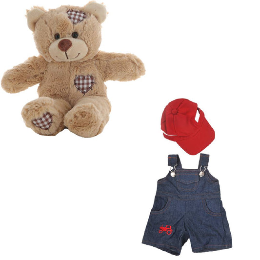 Brown Bear 8 Inch Plush with Farmer Outfit
