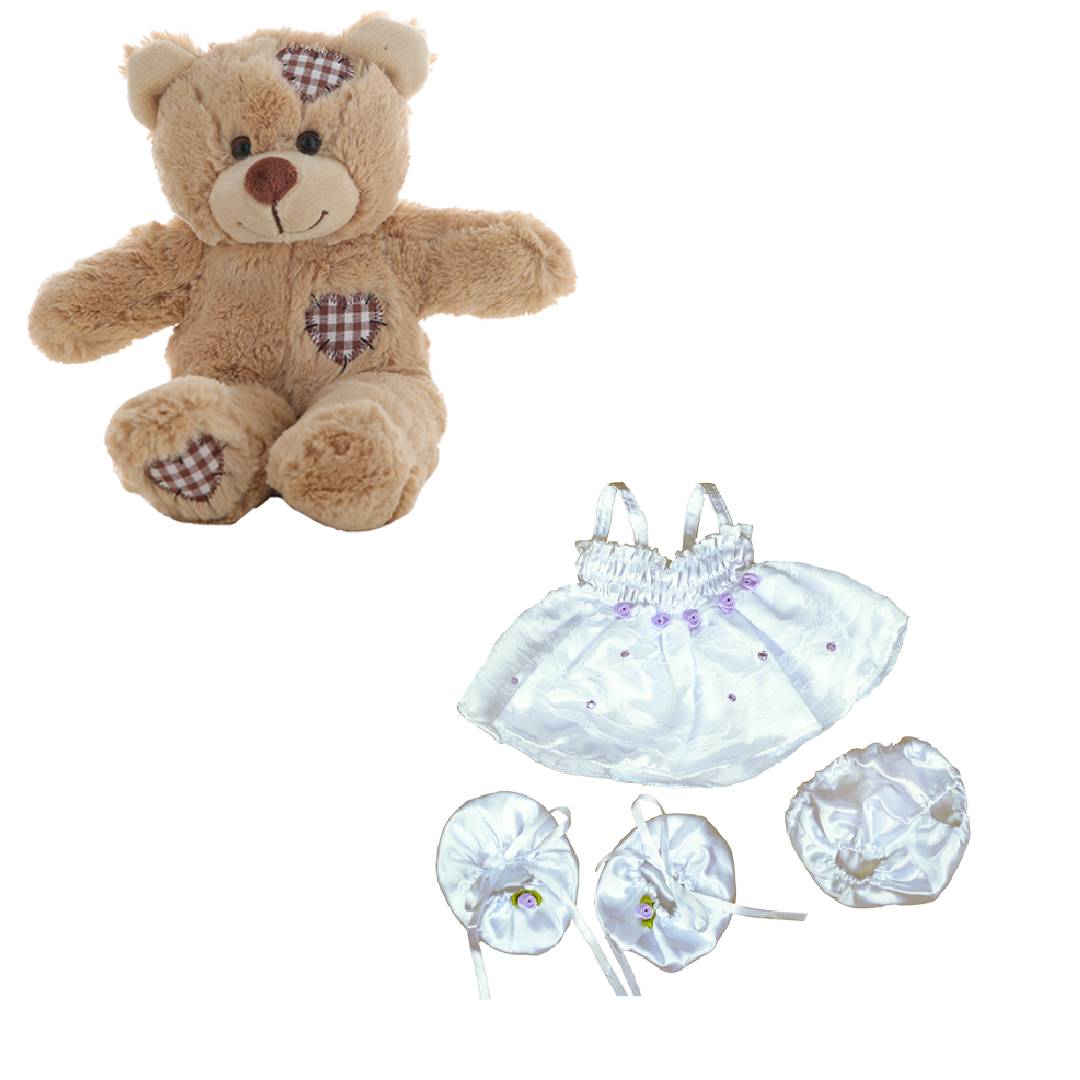 8 Inch Brown Bear Plush with Ballerina Outfit & Ballet Shoes – 16 Inch