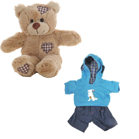 Brown Bear 8 Inch with Dinosaur Outfit Plush Toy