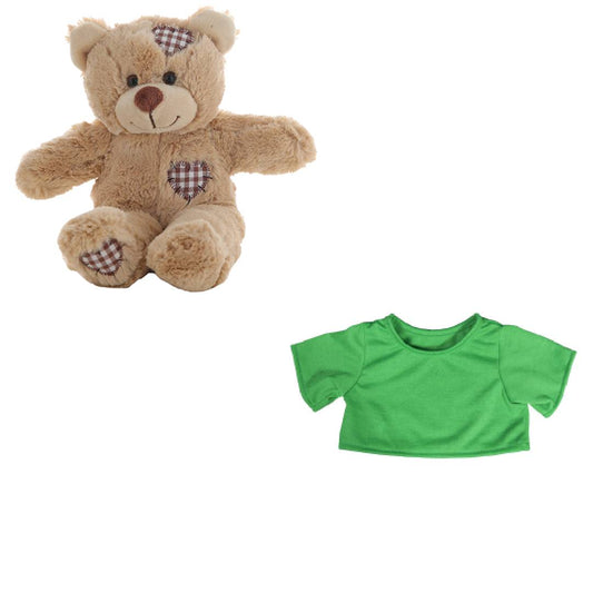 Brown Bear 8 Inch Plush with Green T-Shirt Outfit – 16 Inch