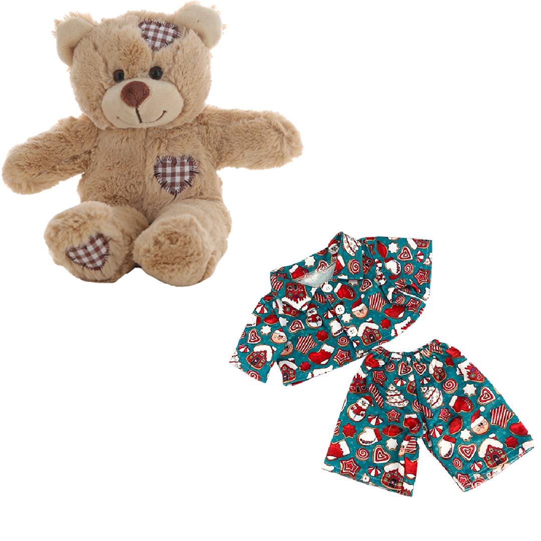 Brown Bear 8 Inch Plush with Gingerbread Pajamas