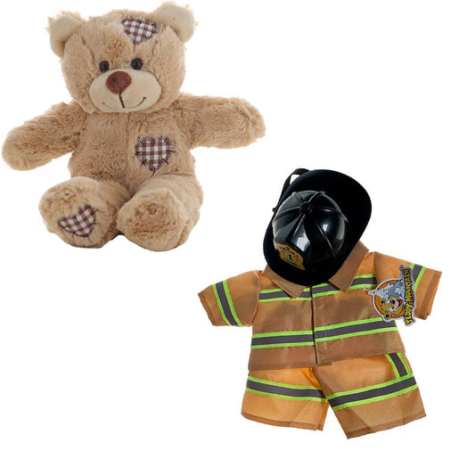 Brown Bear 8 Inch Plush with Firefighter Uniform