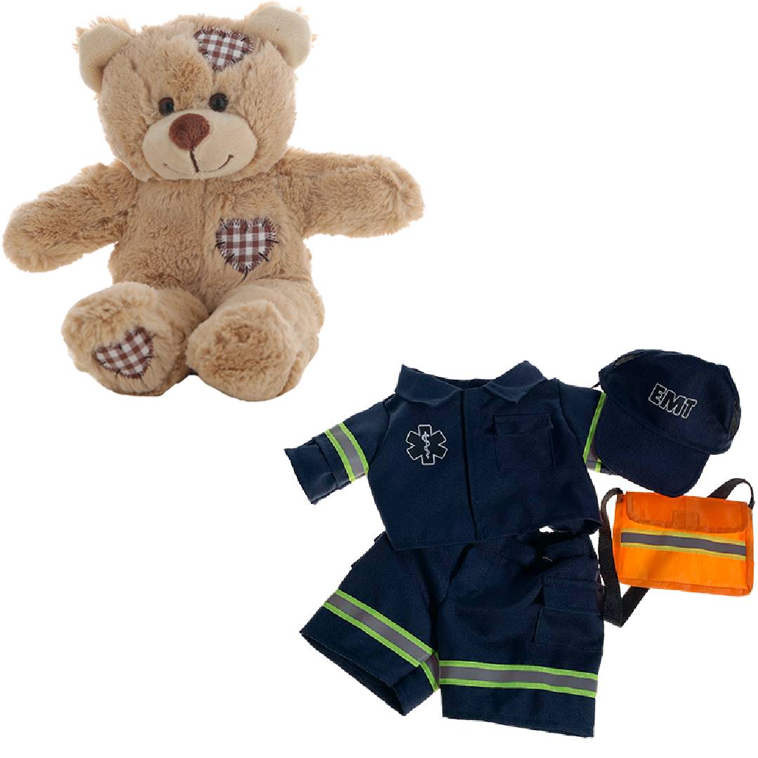Brown Bear 8 Inch Plush with EMT Uniform
