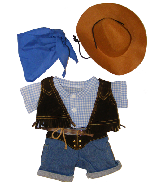 Brown Bear 8 Inch Plush with Cowboy Outfit & Hat