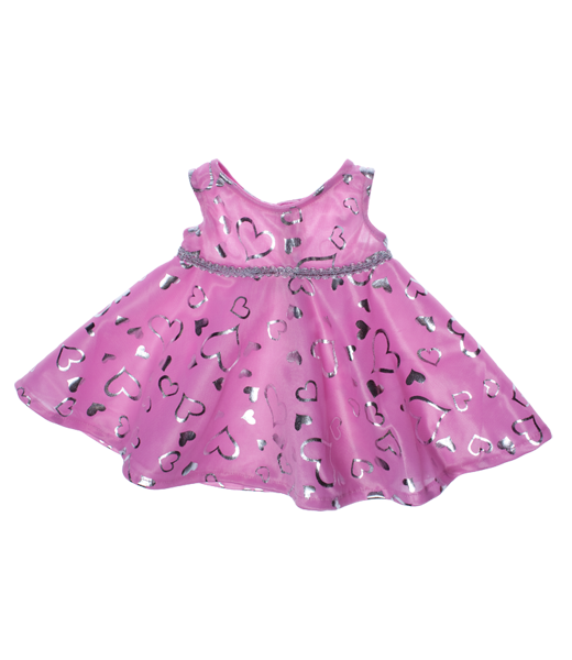 Brown Bear 8 Inch Plush with Pink & Silver Dress