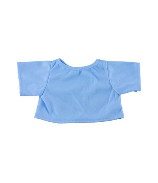 Brown Patches Bear 8 Inch Plush with Light Blue T-Shirt Outfit
