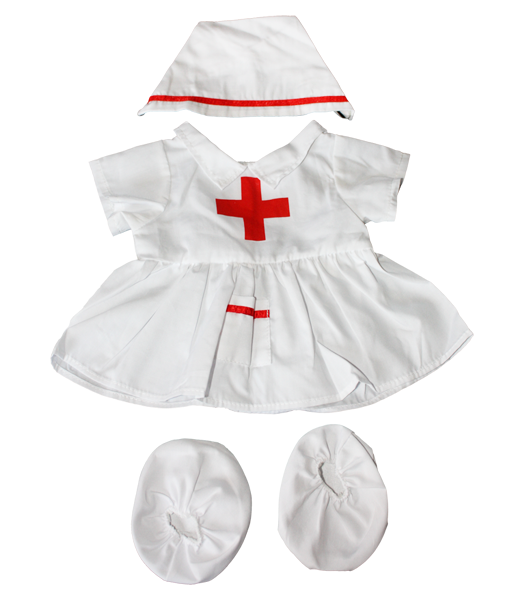 Brown Bear 8 Inch Plush with Nurse Outfit 16 Inch
