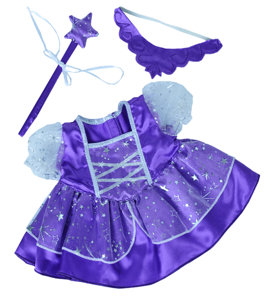 Brown Bear 8 Inch Plush with Purple Fairy Princess 16 Inch