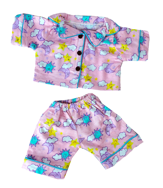 Brown Bear 8 Inch Plush in Sunny Days Pink Pajamas 16 Inch