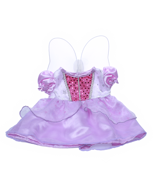 Brown Patches Bear 8 Inch Plush with Purple Cinderella Dress & Wings