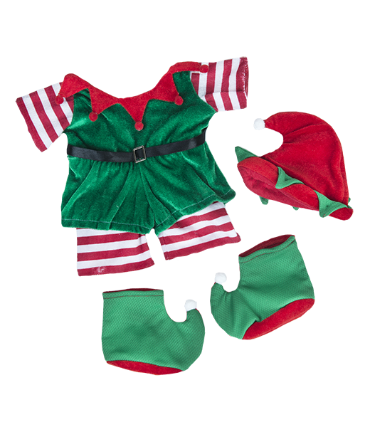 Brown Bear 8 Inch in Christmas Elf Outfit with Hat & Boots