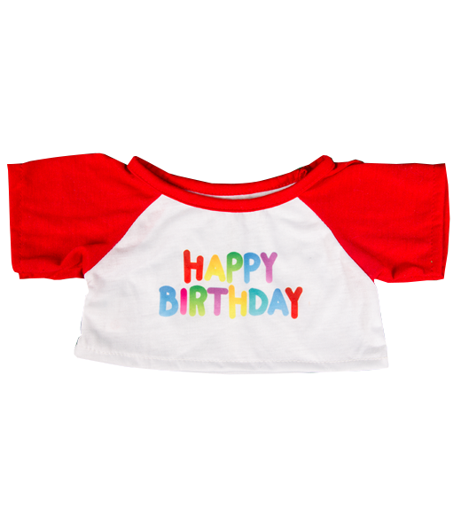 Brown Bear Plush 8 Inch with Happy Birthday T-Shirt Red 16 Inch