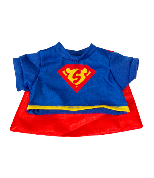 Brown Patches Bear 8 Inch Plush with Superhero Tee & Cape
