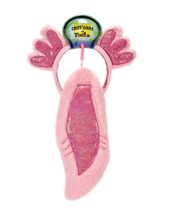 Pink Axolotl Headband and Tail Set – Cute Costume Accessories for Kids