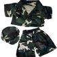 Brown Patches Bear 8 Inch Plush with Army Green Outfit & Hat