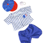 Brown Bear Plush 8 Inch with All-Stars Baseball Uniform, Hat & Ball 8 Inch
